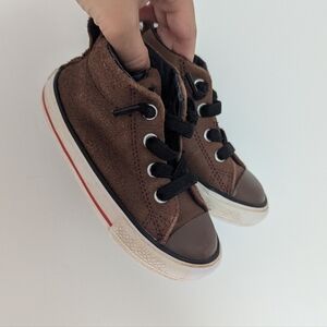 Converse Toddler Boy 7 Brown Leather Mid Top Shoes